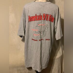 America’s 9/11 Ride August 20-21, 2004 Gray XL T Shirt